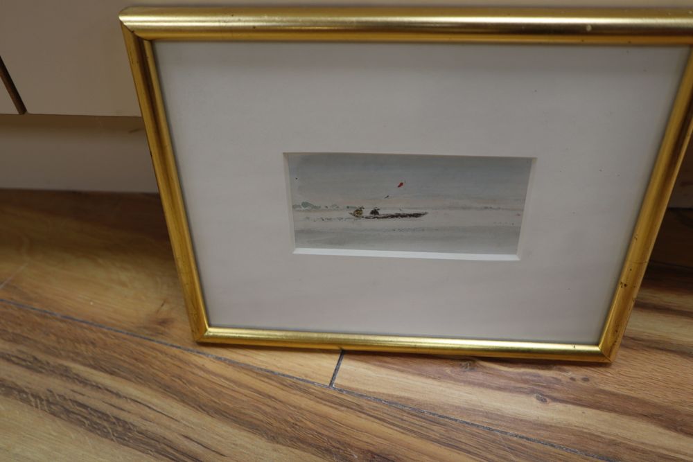 Sir Hugh Casson (1910-1999), watercolour, The Ferry Boat Agra, not signed but inscribed verso, 6 x 12cm